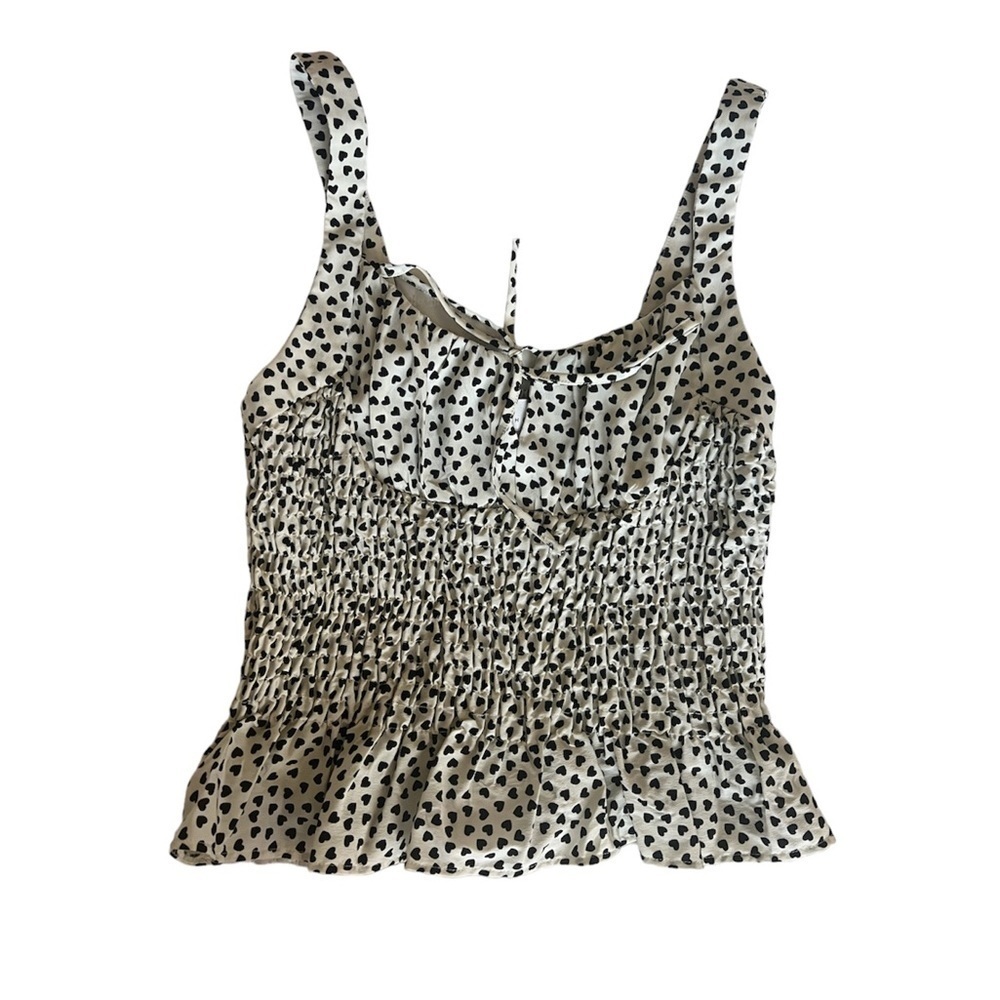 Heart print Milkmaid Top